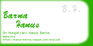 barna hanus business card